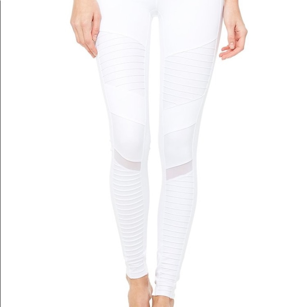ALO White Moto Leggings XS